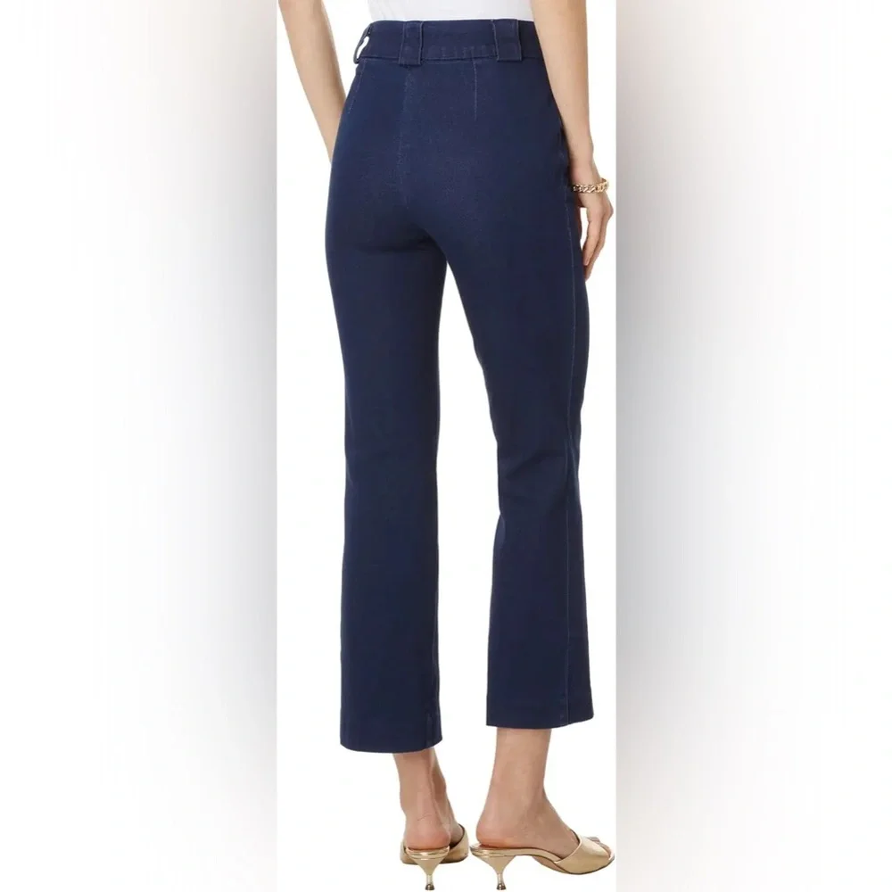 LILLY PULITZER women’s Navy Button-Detail Flare Pants